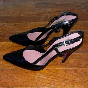 Prada Black Patent Leather Slingback Heel
